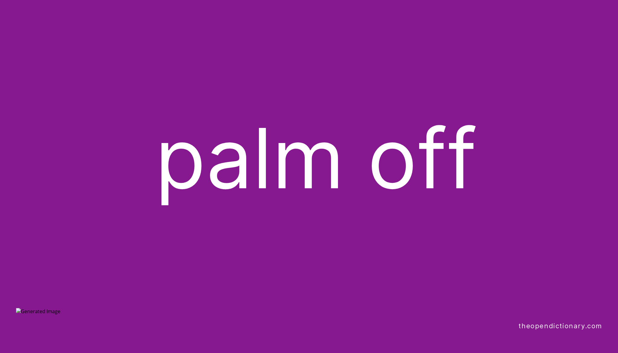 Palm Off Idiom Meaning In Hindi